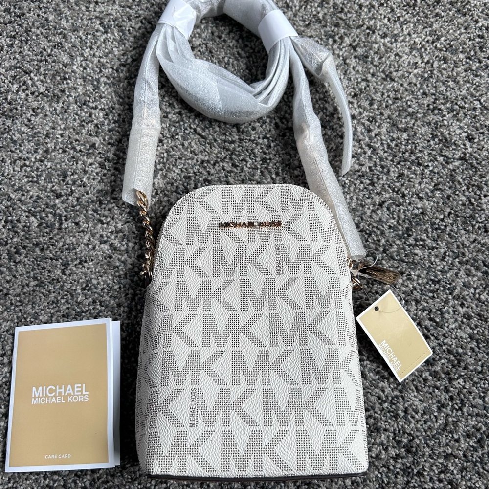 Michael Kors Cream Logo Crossbody Bag - Jet Set